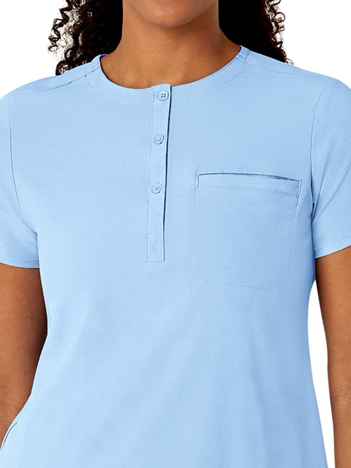 Women's One-Pocket Mandarin Collar Tuck-In Top