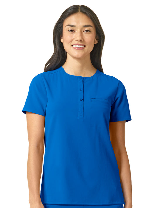 Women's One-Pocket Mandarin Collar Tuck-In Top