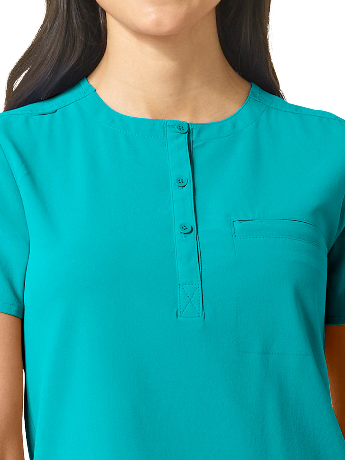 Women's One-Pocket Mandarin Collar Tuck-In Top