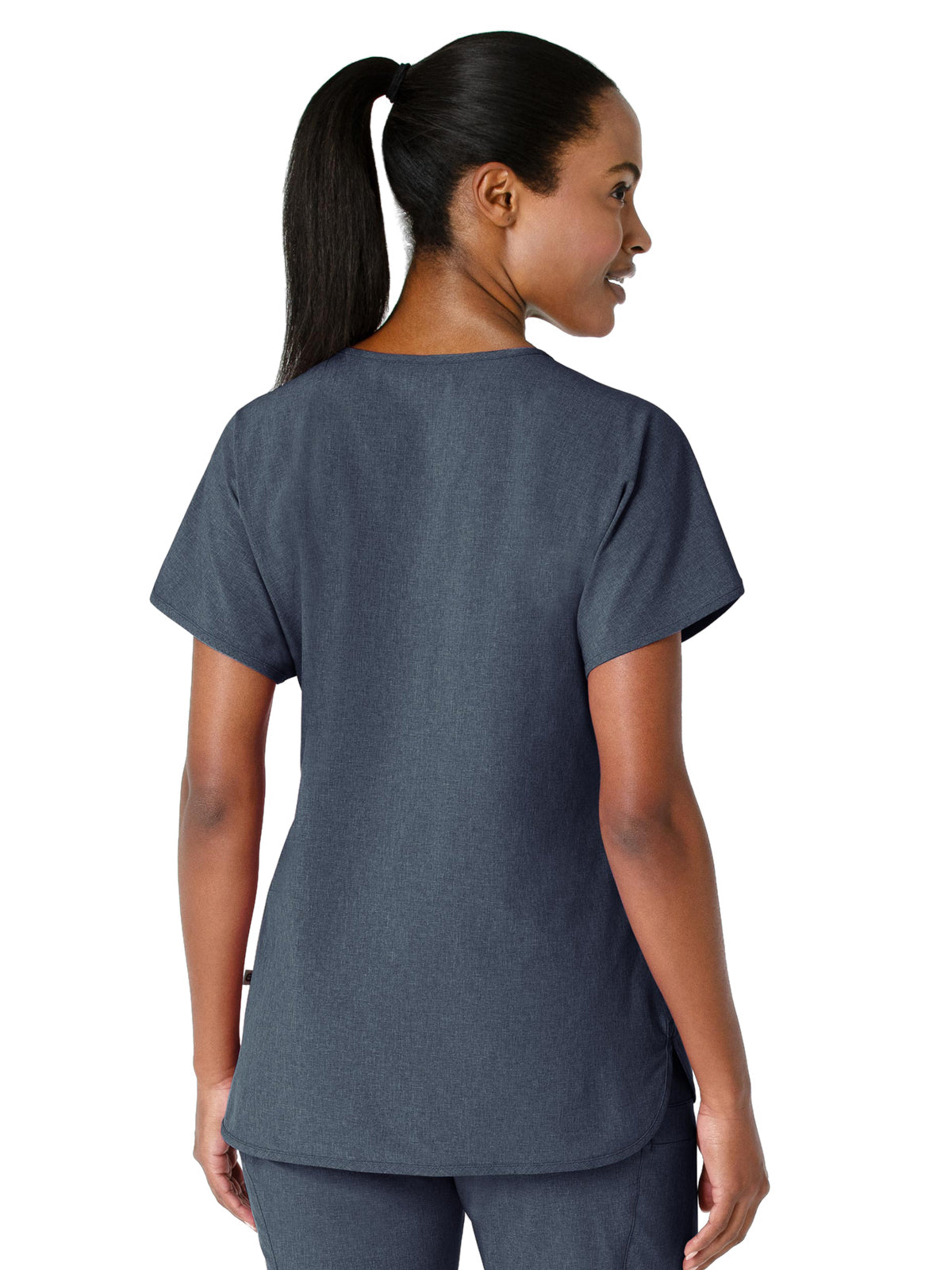 Women's Three-Pocket Y-Neck Dolman Scrub Top