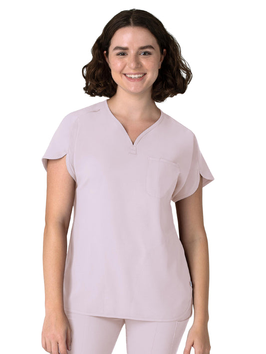 Women's Three-Pocket Y-Neck Dolman Scrub Top