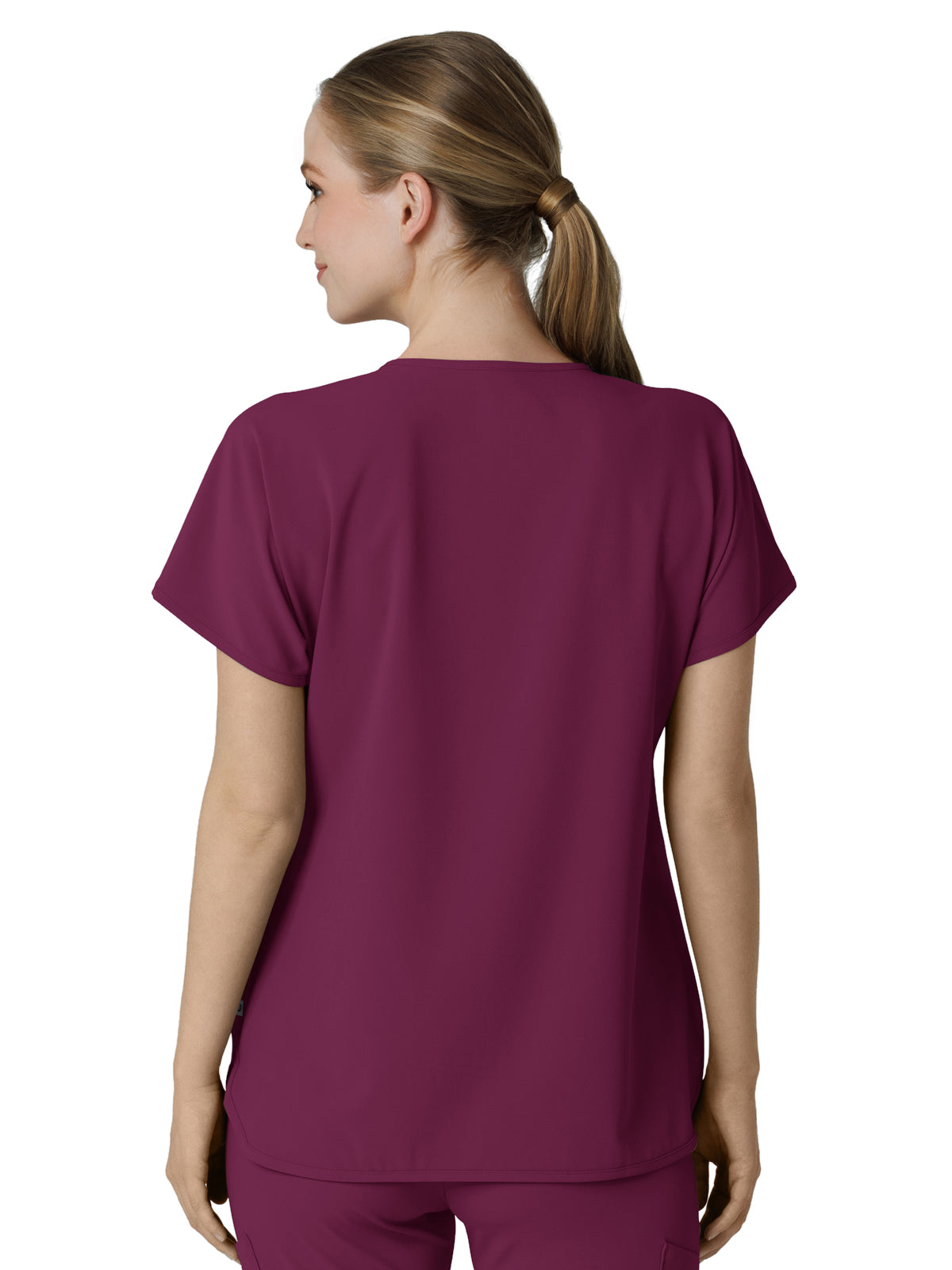 Women's Three-Pocket Y-Neck Dolman Scrub Top