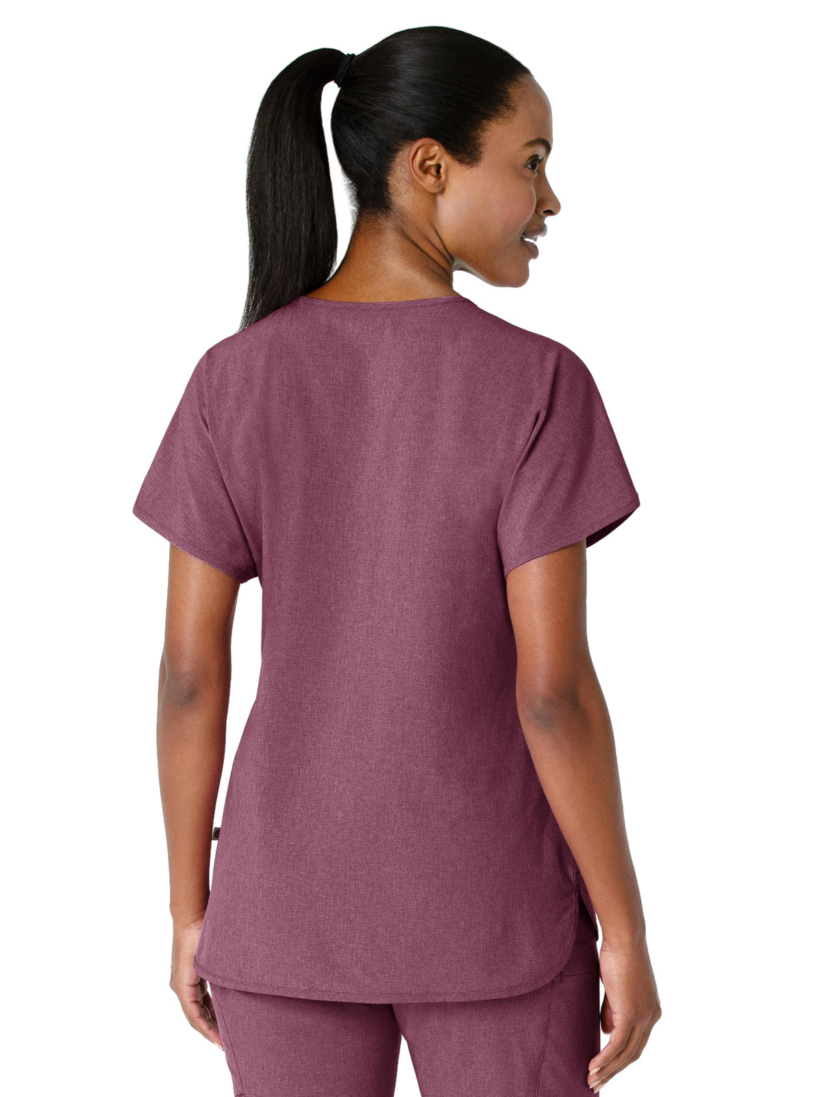 Women's Three-Pocket Y-Neck Dolman Scrub Top