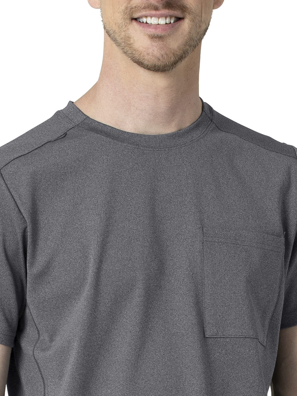 Men's One-Pocket Crew Neck Scrub Top