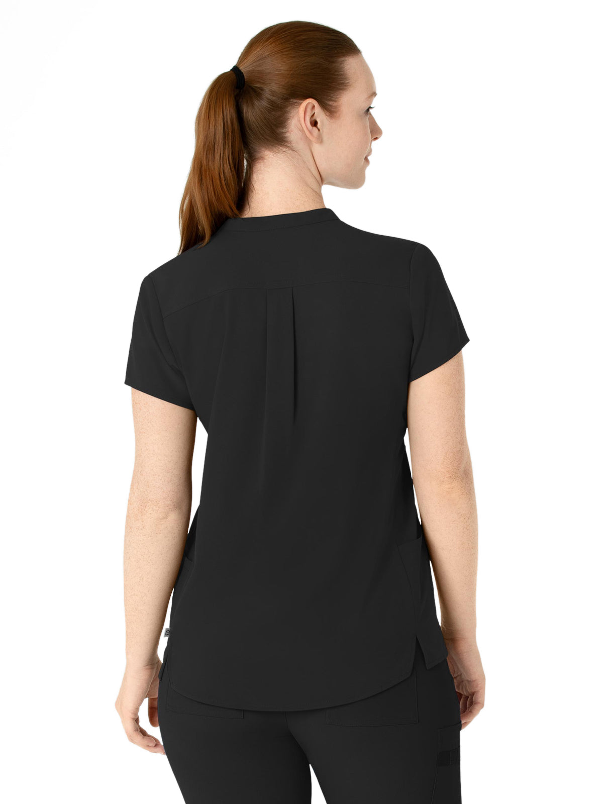 Women's Four-Pocket Mandarin Collar Scrub Top