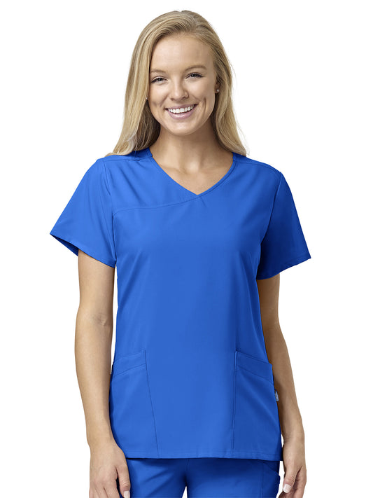 Women's Two-Pocket Y-Neck Wrap Top