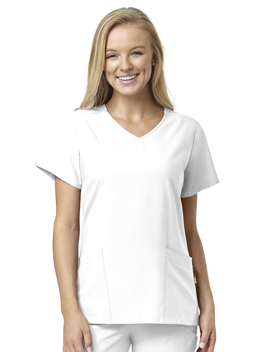 Women's Two-Pocket Y-Neck Wrap Top