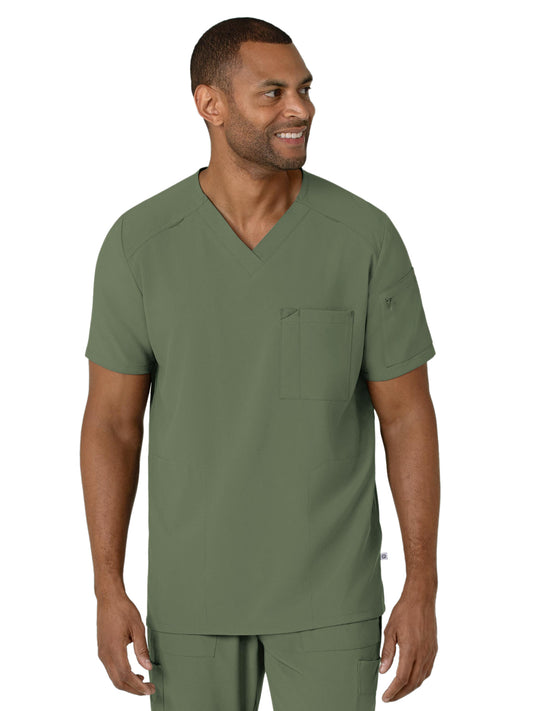 Men's V-Neck 5-Pocket Scrub Top