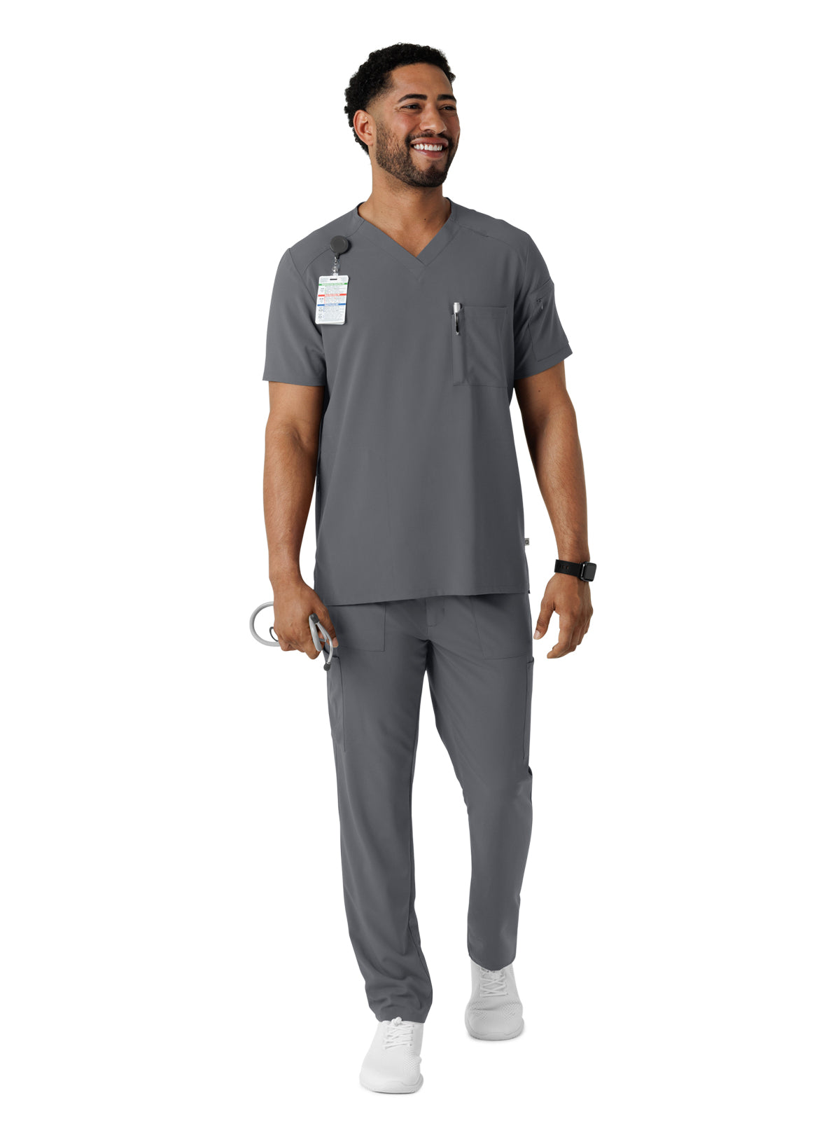 Men's V-Neck 5-Pocket Scrub Top