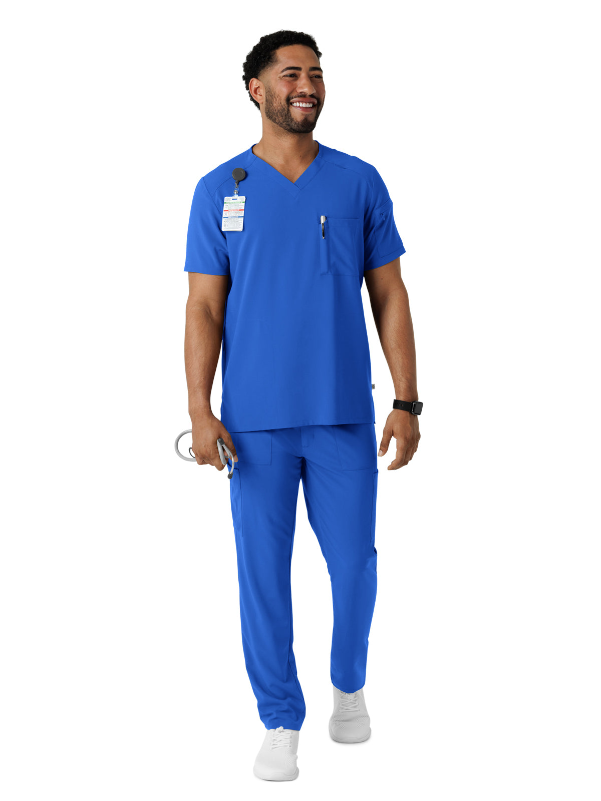 Men's V-Neck 5-Pocket Scrub Top