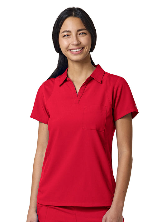 Women's One-Pocket Easy Comfort Placket Top