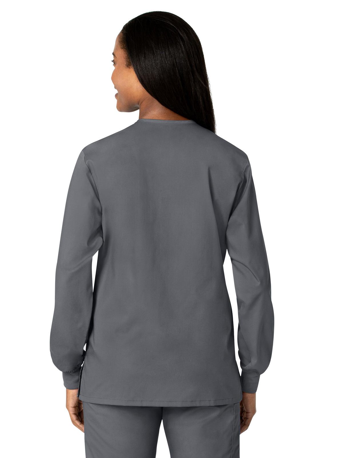 Unisex Five-Pocket Snap Front Scrub Jacket