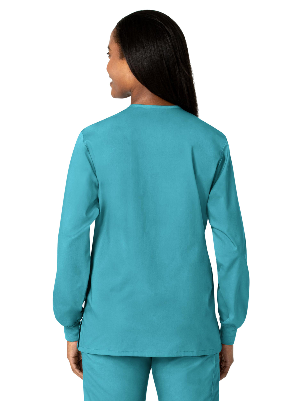 Unisex Five-Pocket Snap Front Scrub Jacket