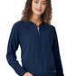 Women's Four-Pocket Soft Rib Knit Crew Neckline Scrub Jacket