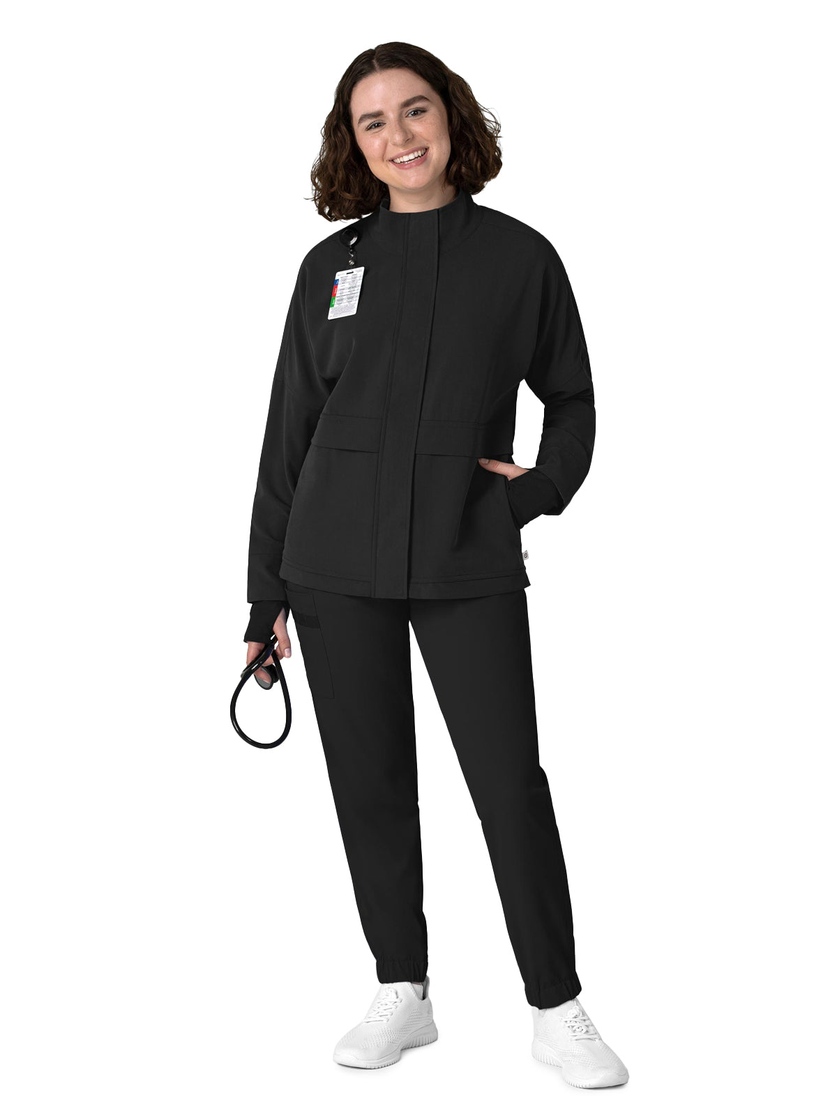 Women's Six-Pocket Packable Scrub Jacket