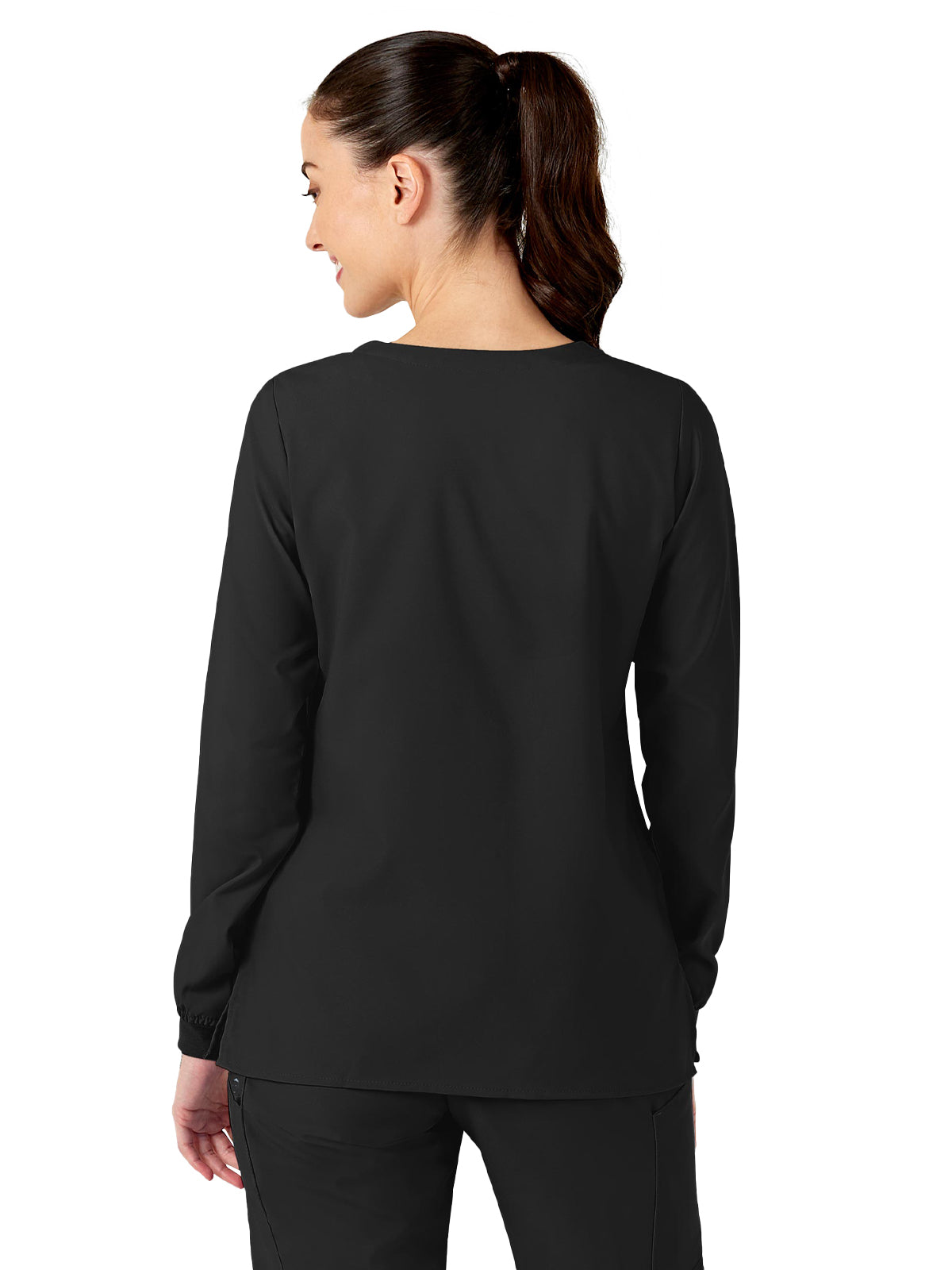 Women's Two-Pocket Crew Neck Scrub Jacket