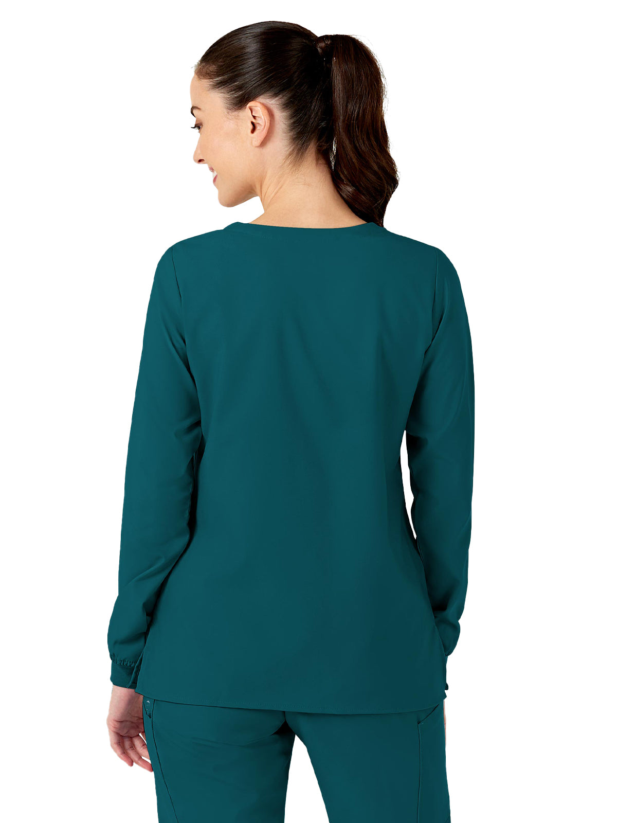 Women's Two-Pocket Crew Neck Scrub Jacket