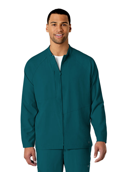 Men's Three-Pocket Zip-Front Warm-Up Scrub Jacket