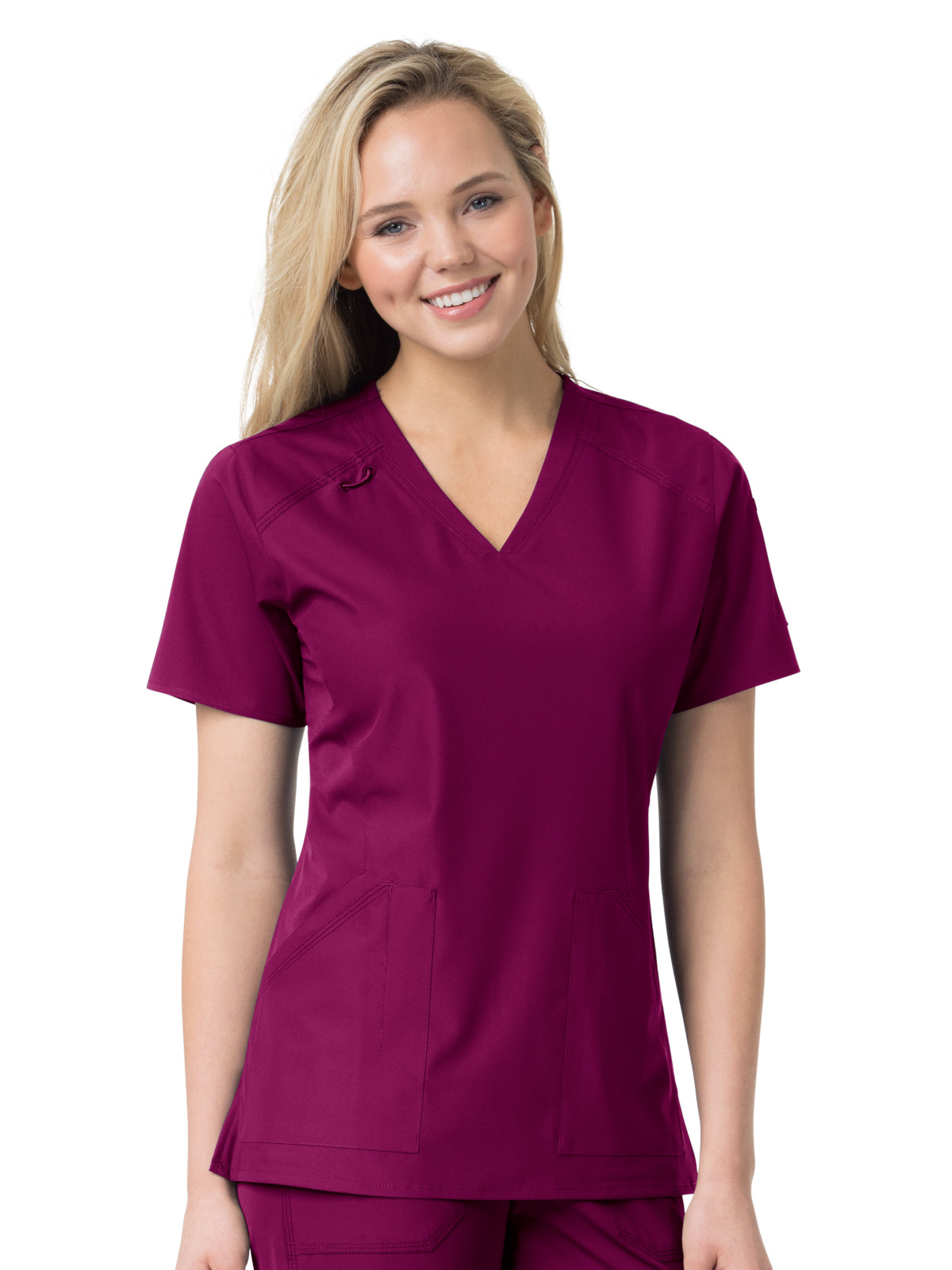 Women's Six-Pocket Modern Fit Twill V-Neck Top