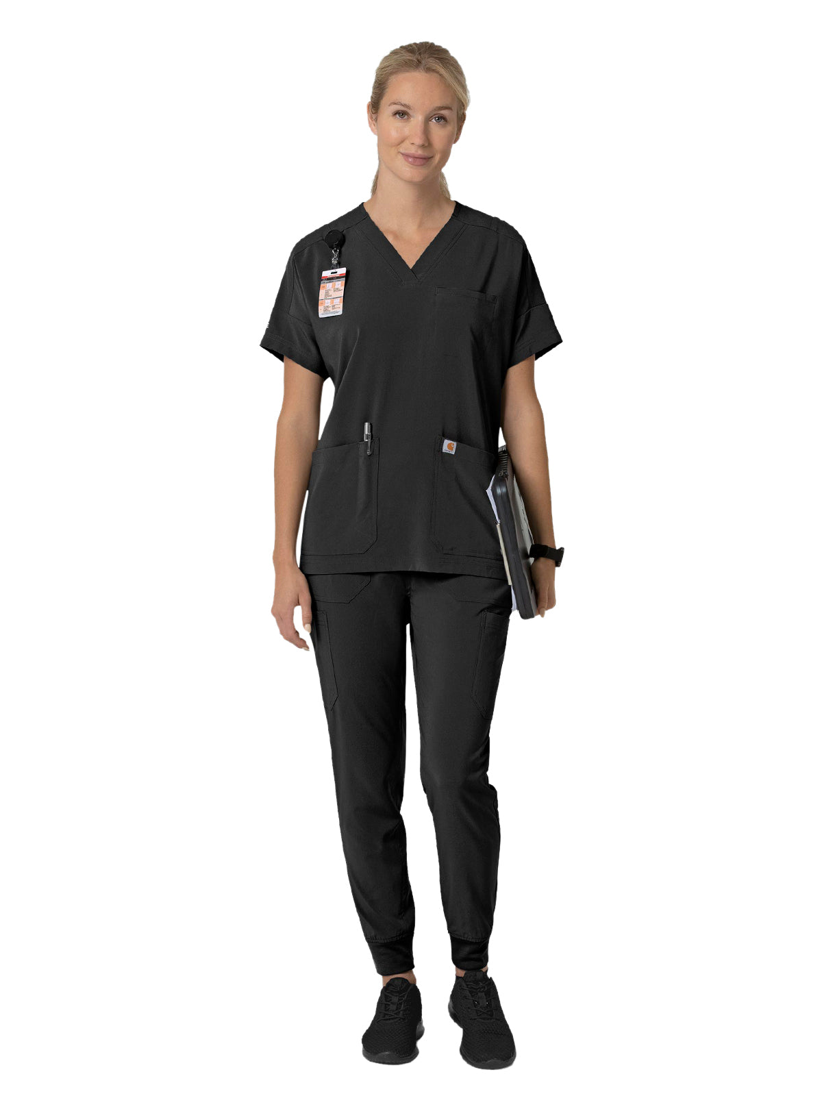 Women's Four-Pocket Oversized V-Neck Scrub Top