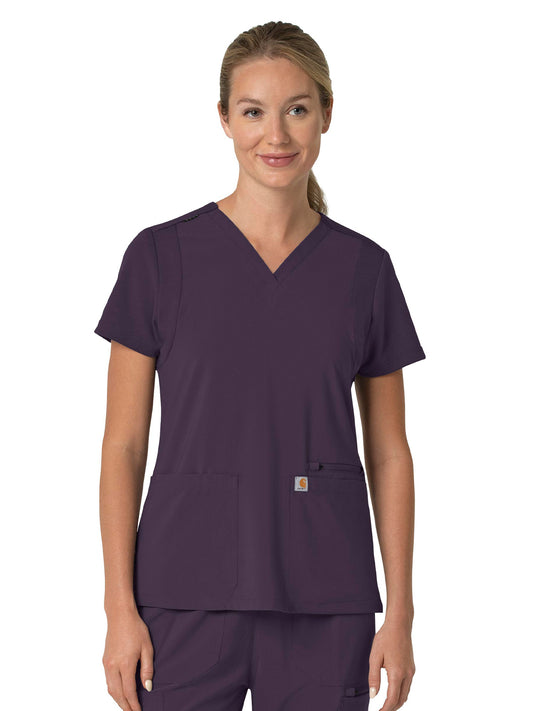 Women's Three-Pocket Flex Panel V-Neck Scrub Top