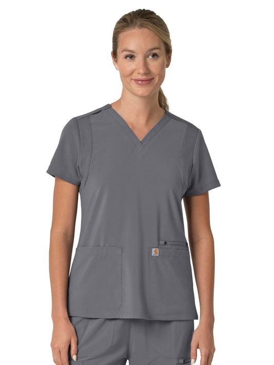 Women's Three-Pocket Flex Panel V-Neck Scrub Top