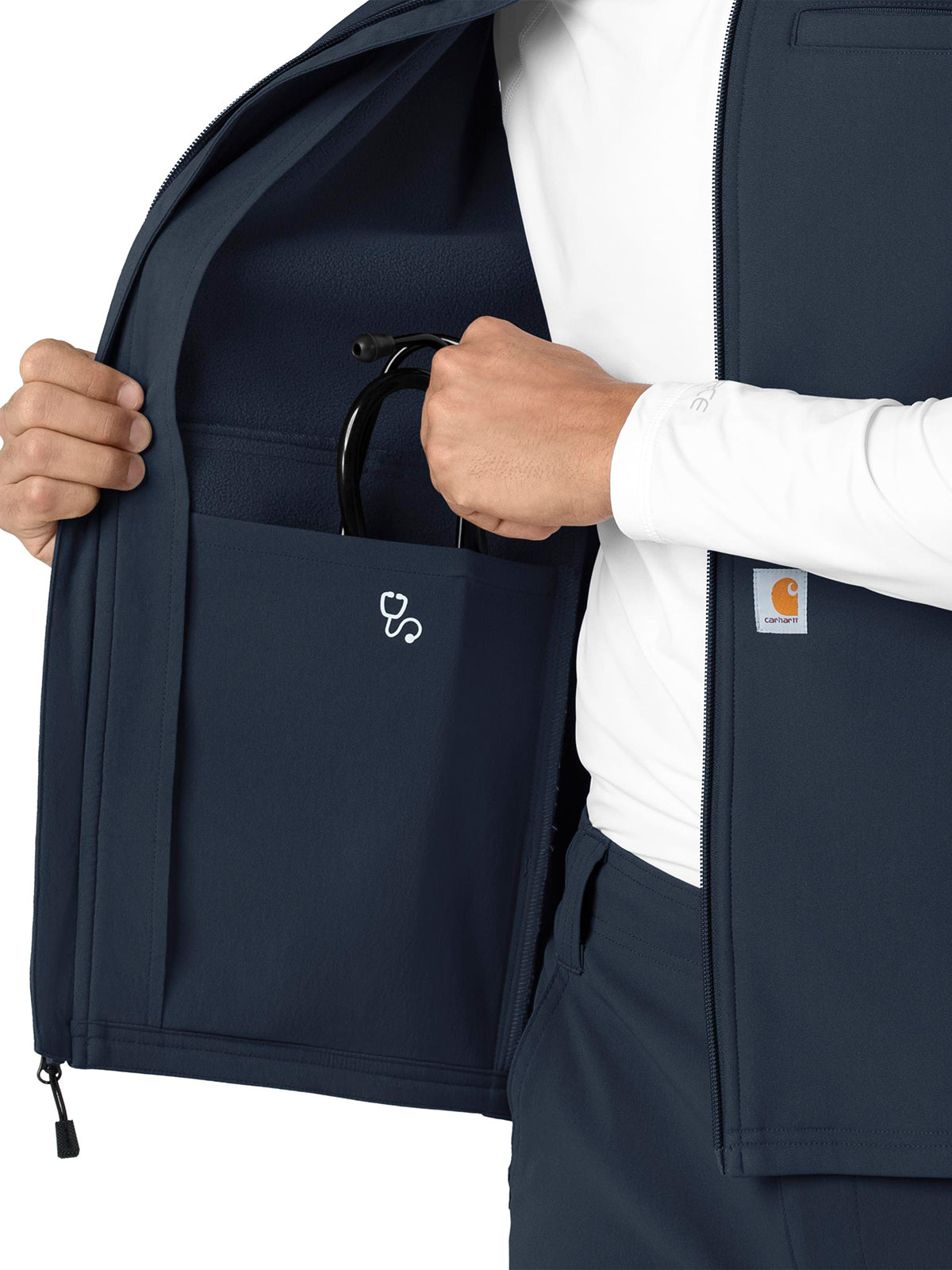 Men's Four-Pocket Bonded Fleece Vest