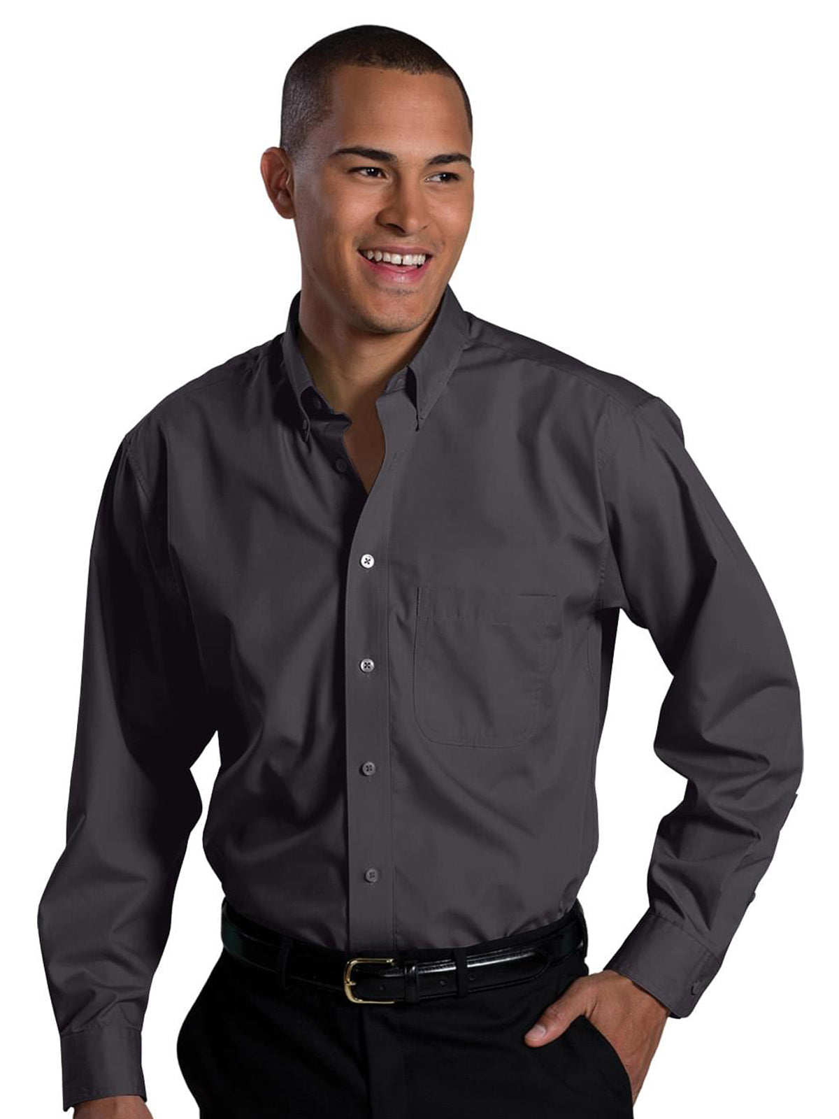 Men's Lightweight Long Sleeve Poplin Shirt