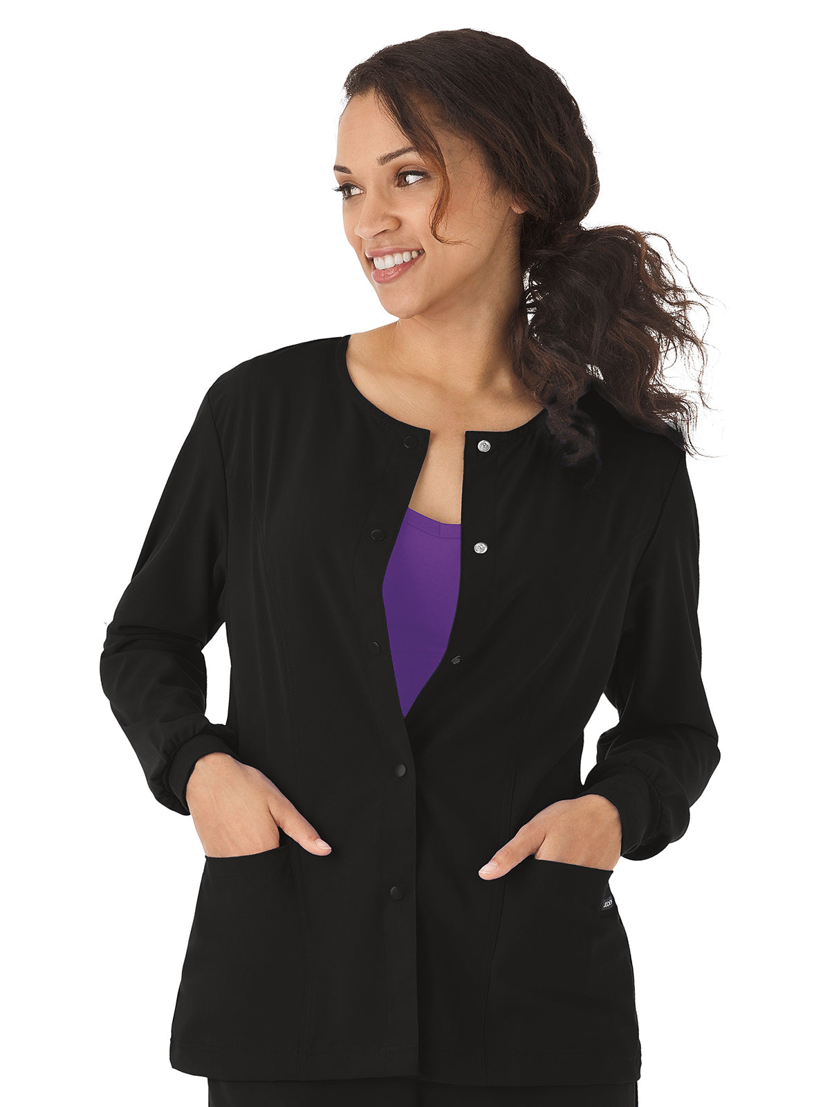 Women's 3-Pocket Snap Front Scrub Jacket