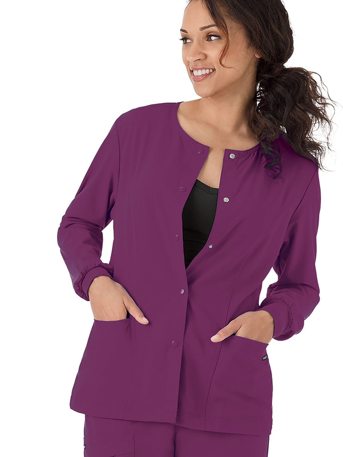 Women's 3-Pocket Snap Front Scrub Jacket