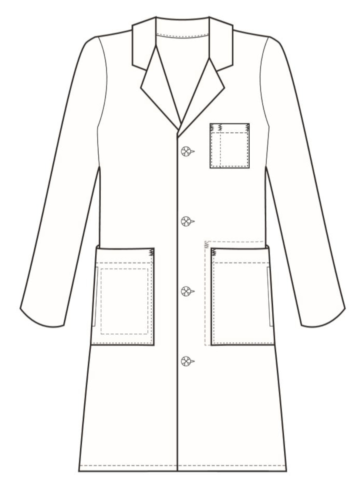 Men's Knot Button Five-Pocket 40" iPad® Lab Coat