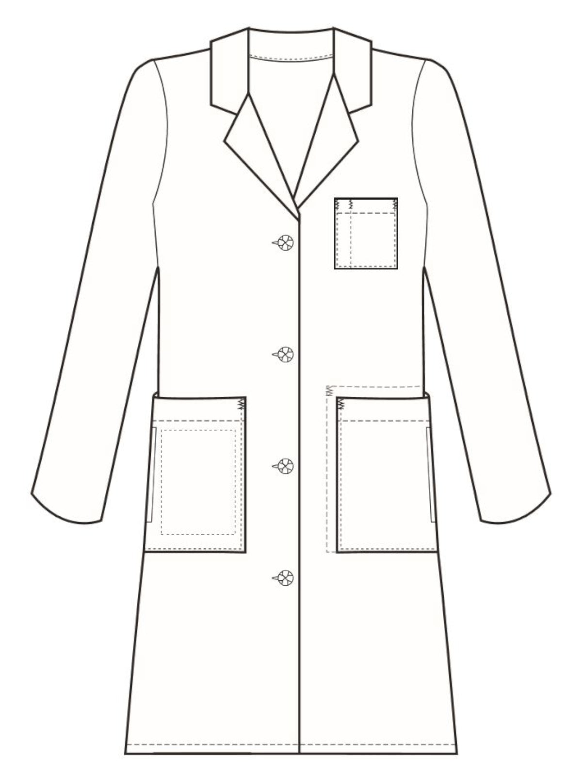 Women's Knot Button Five-Pocket 38" iPad® Lab Coat