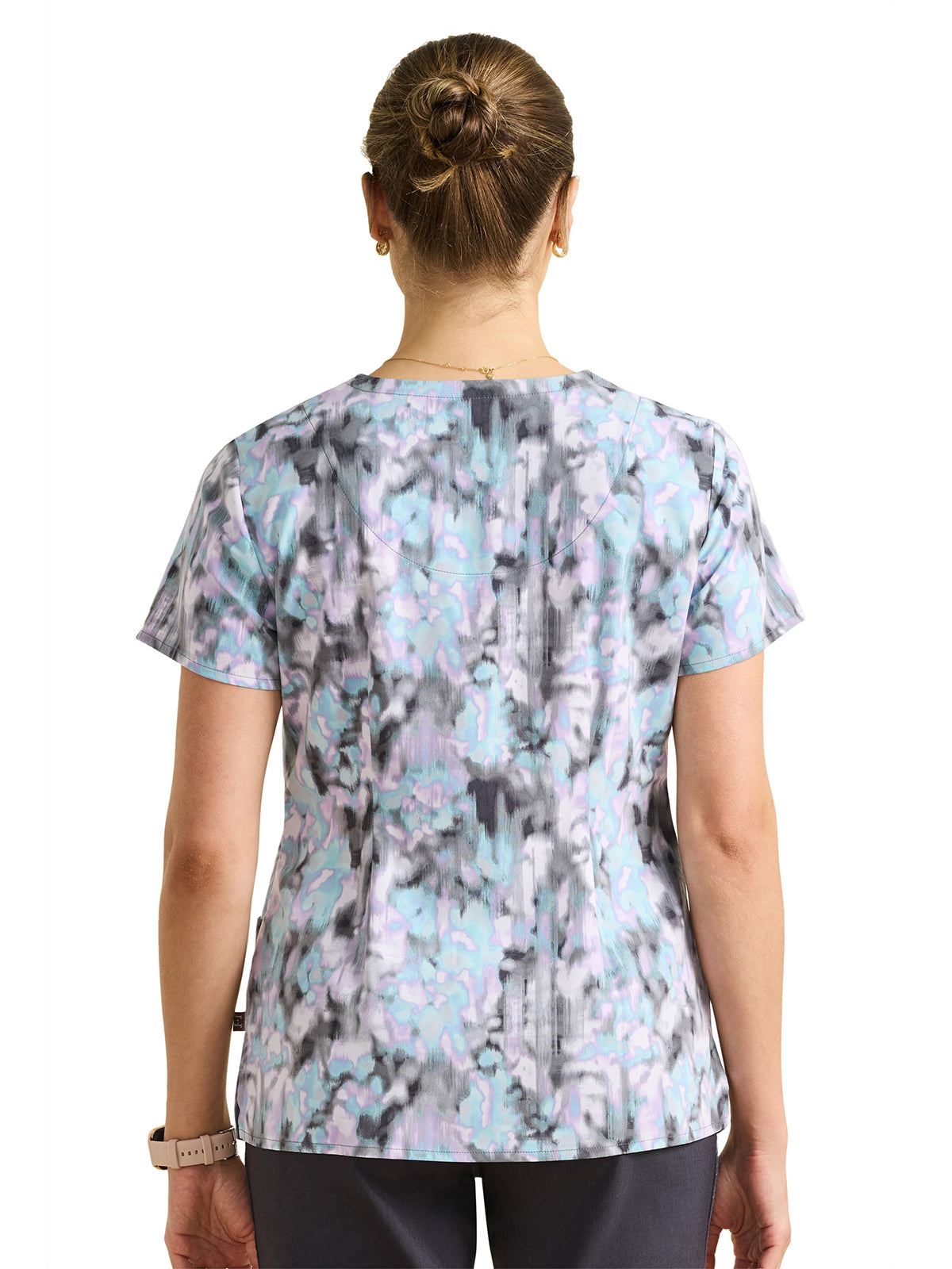 Women's V-Neck Print Scrub Top