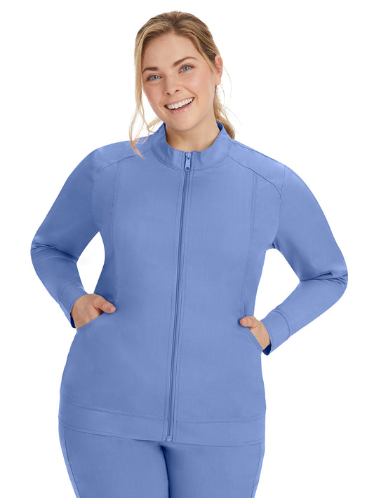 Women's Mandarin Collar Scrub Jacket