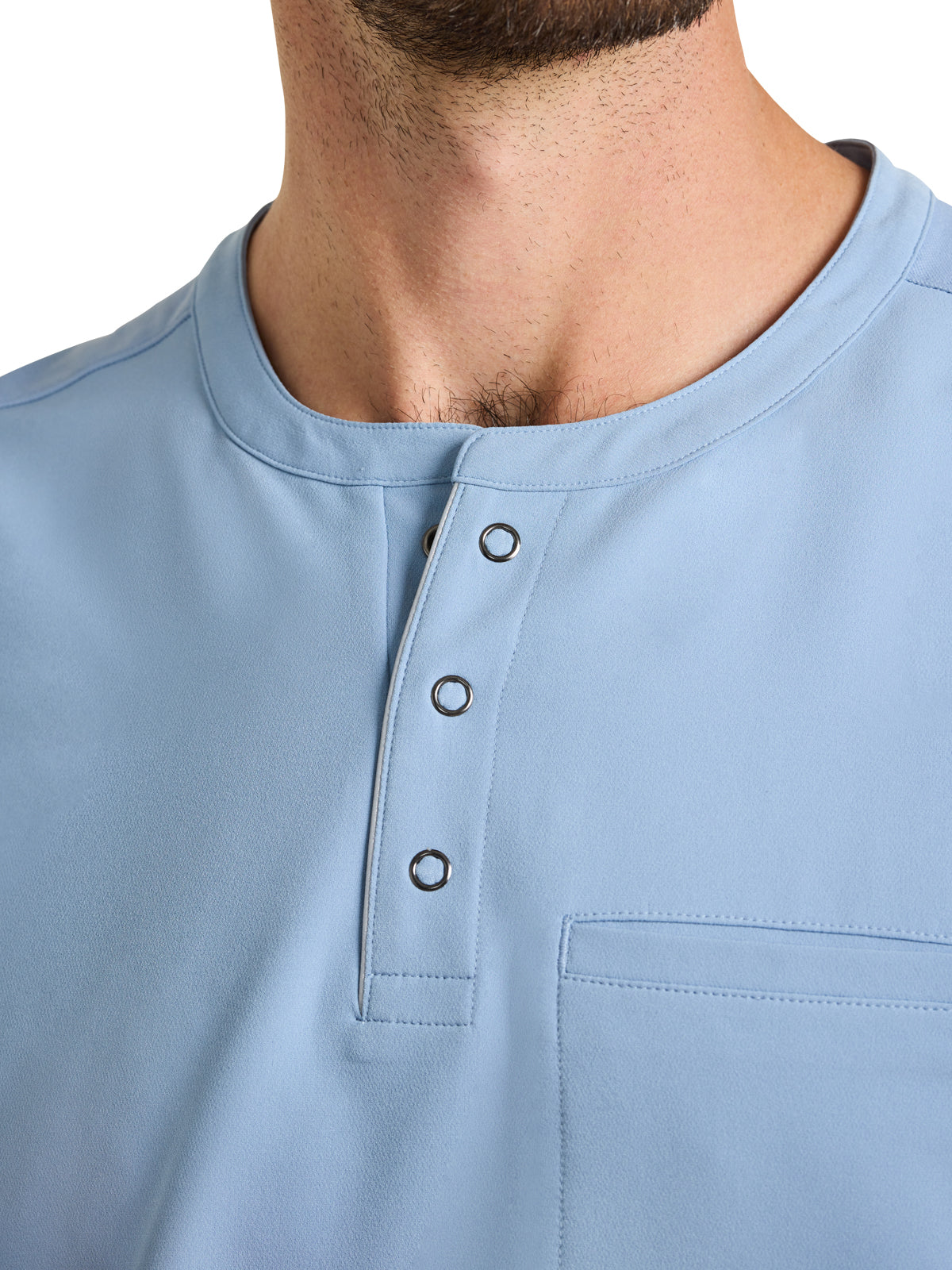 Men's 1-Pocket Mandarin Collar Scrub Top