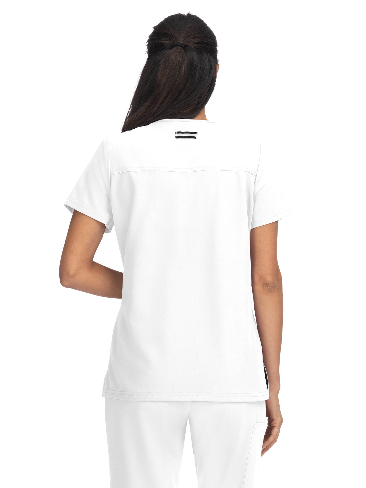 Women's 3-Pocket Wide V-Neck Stretch Hustle and Heart Scrub Top