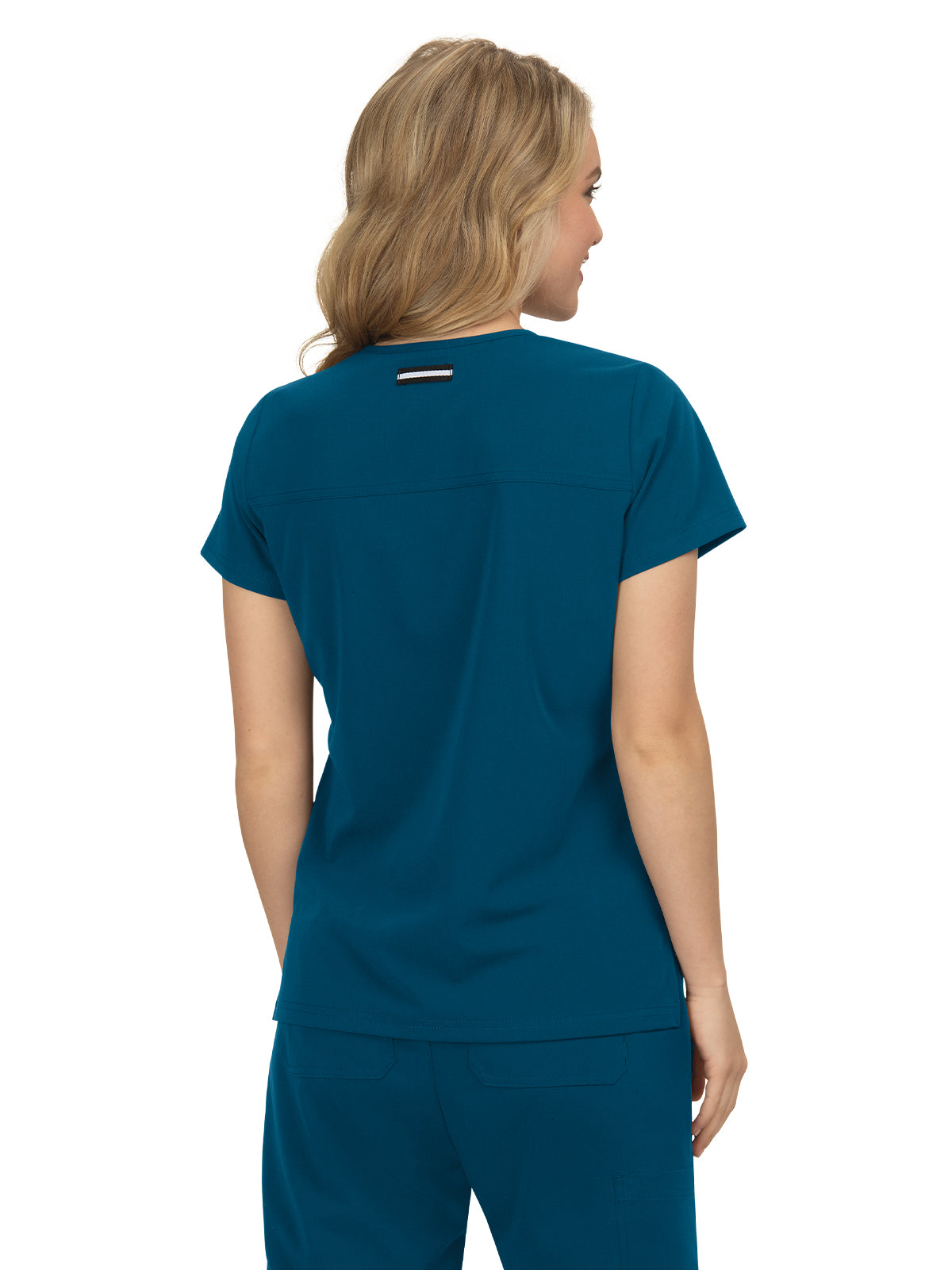 Women's 3-Pocket Wide V-Neck Stretch Hustle and Heart Scrub Top