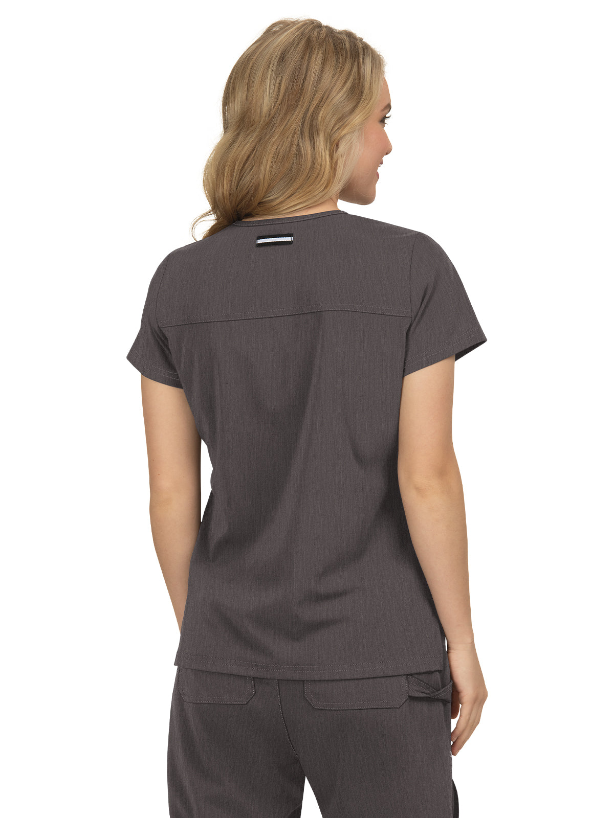 Women's 3-Pocket Wide V-Neck Stretch Hustle and Heart Scrub Top