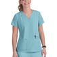 Women's 3-Pocket Wide V-Neck Stretch Hustle and Heart Scrub Top