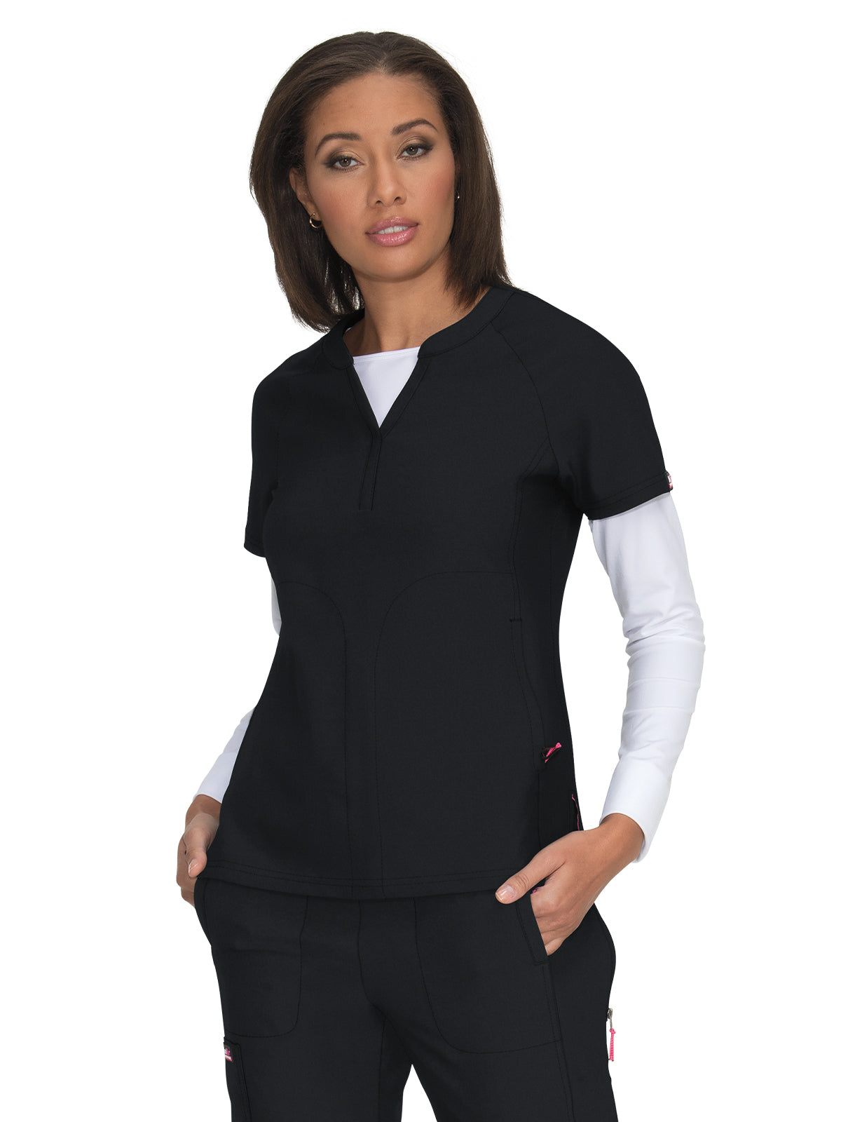 Women's 4-Pocket Split-Neck Action Scrub Top