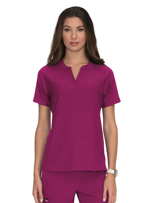 Women's 4-Pocket Split-Neck Action Scrub Top