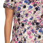 Women's 3-Pocket Split-Neck Print Elena Scrub Top