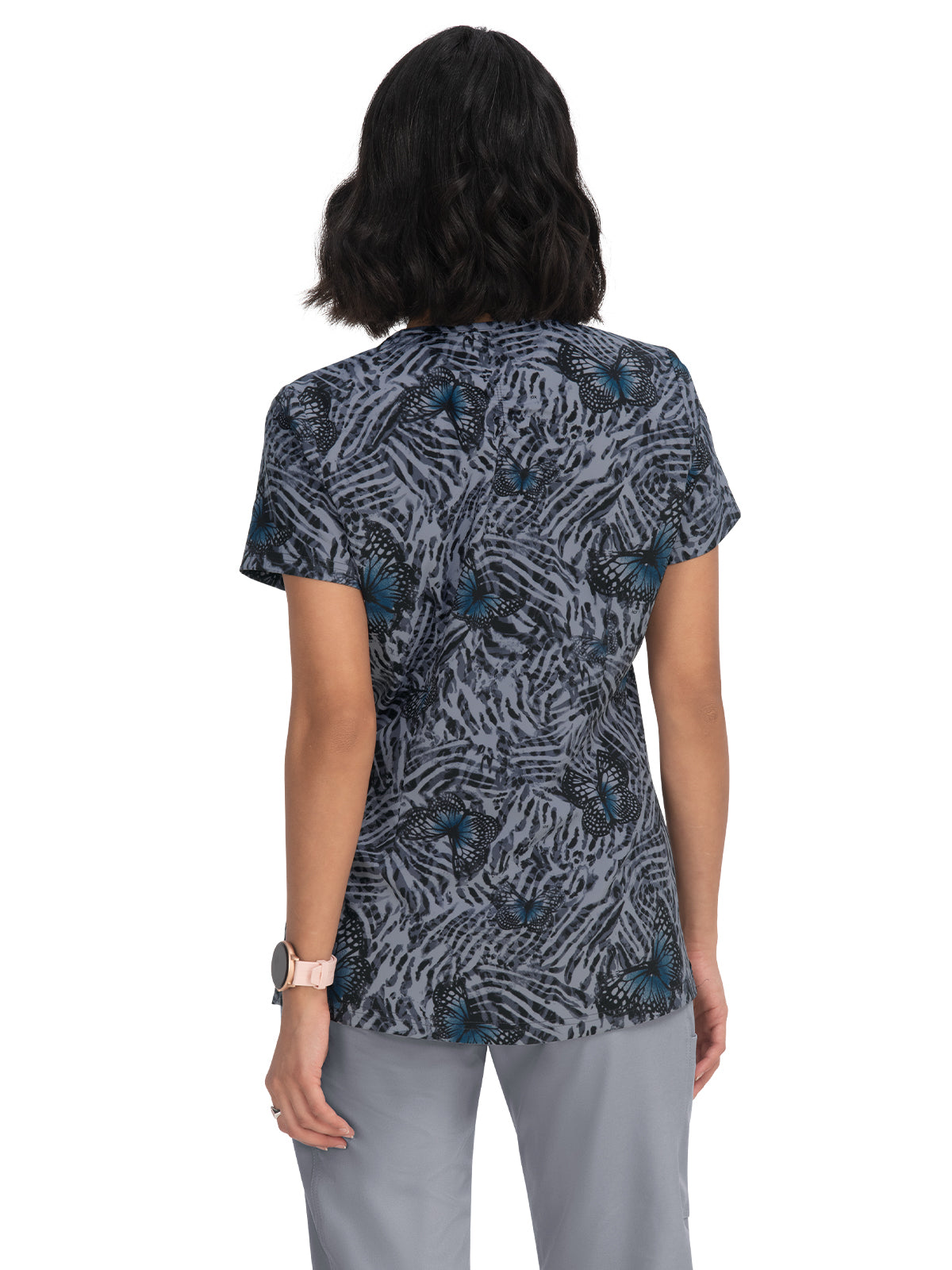 Women's 2-Pocket V-Neck Print Align Scrub Top