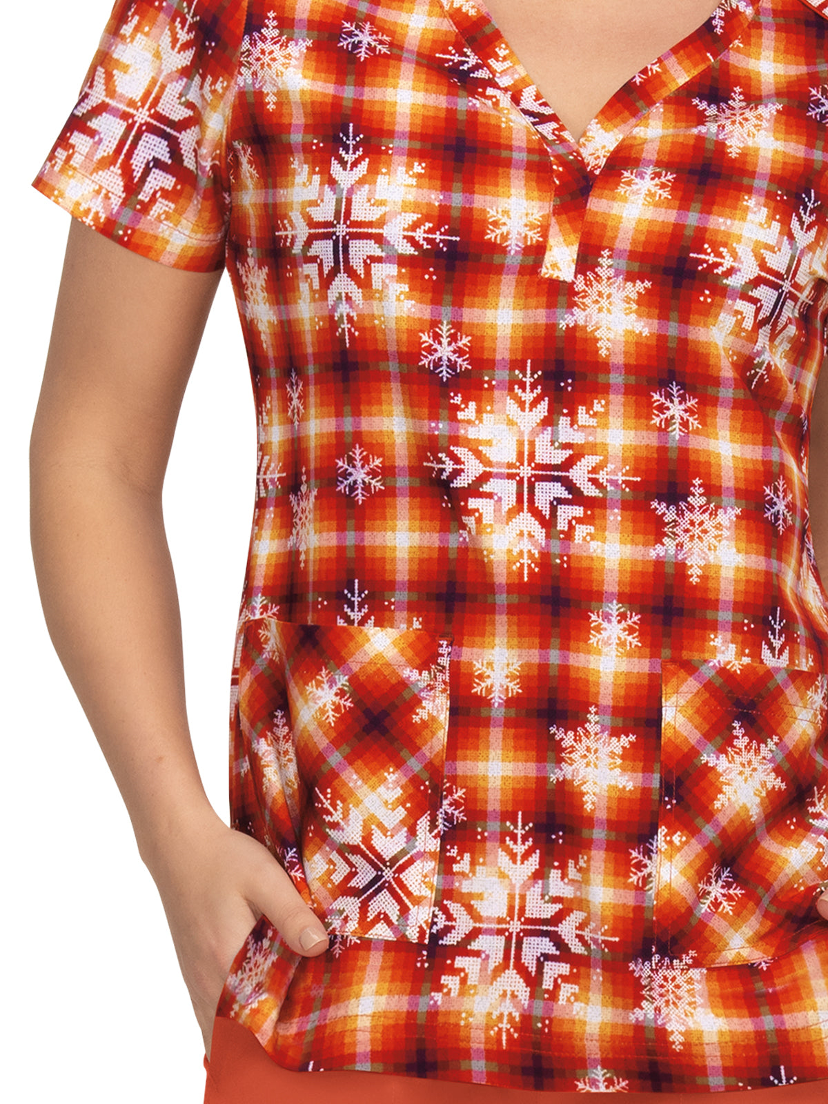 Women's 2-Pocket Stretch Eco-Friendly Print Stella Scrub Top