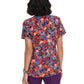 Women's 2-Pocket Contrast V-Neck Print Isla Scrub Top