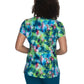 Women's 2-Pocket Contrast V-Neck Print Isla Scrub Top