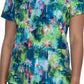 Women's 2-Pocket Contrast V-Neck Print Isla Scrub Top