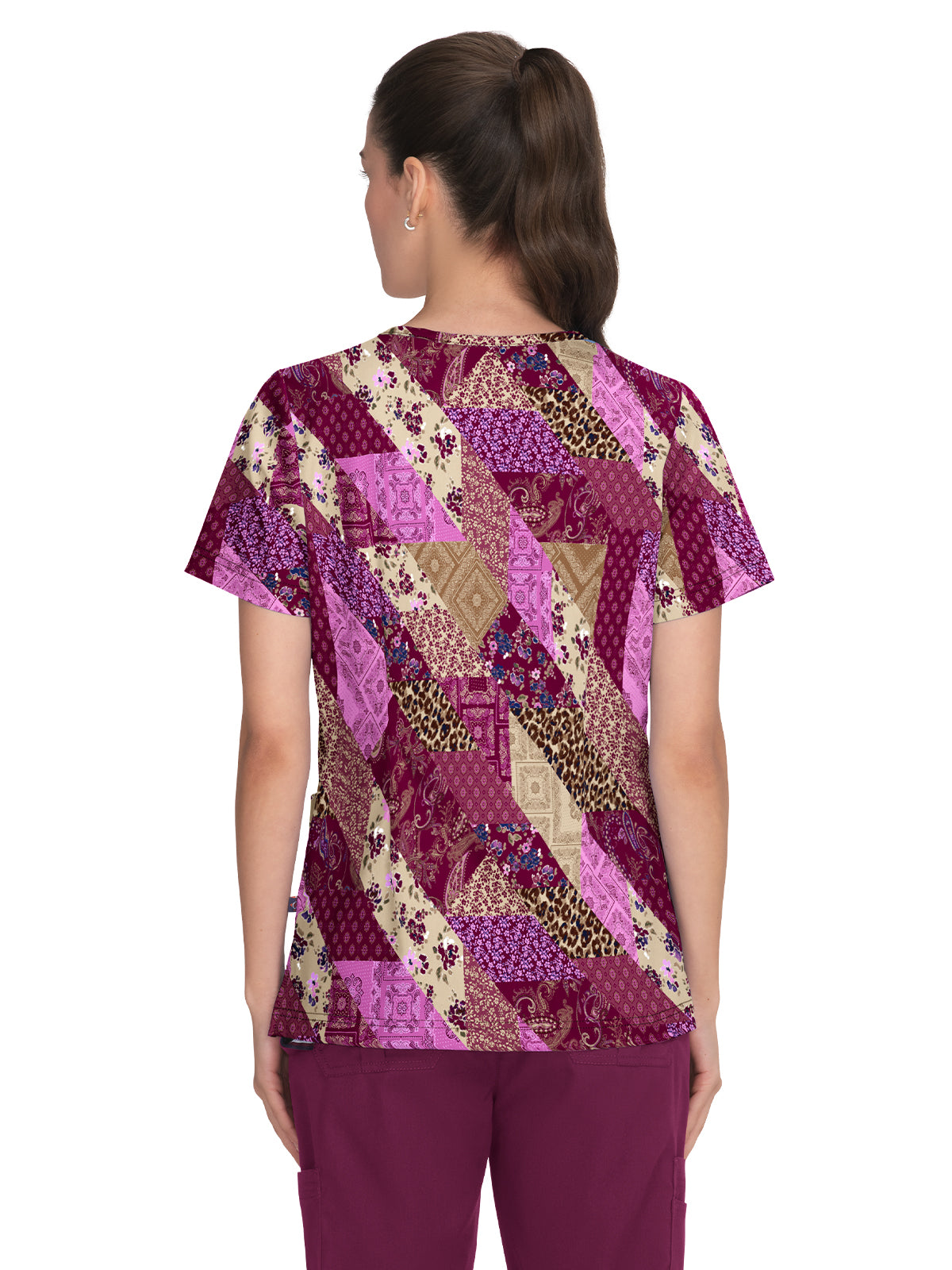 Women's 2-Pocket Print Leia Scrub Top