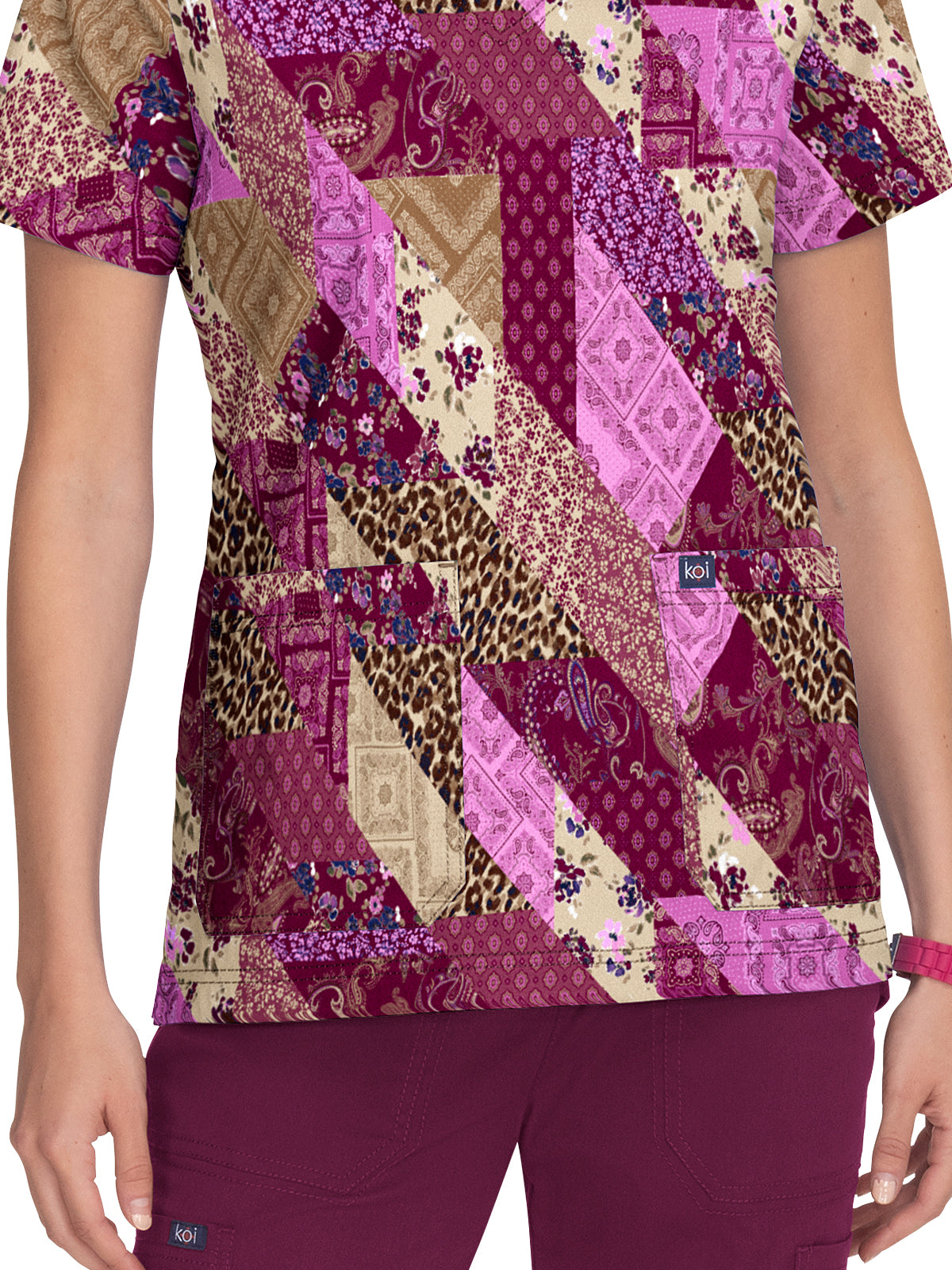 Women's 2-Pocket Print Leia Scrub Top