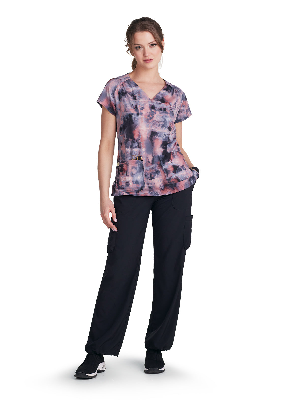 Women's Heart-Shaped Neckline Meadow Scrub Top